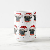 パグ犬のクリスマス星 コーヒーマグカップ (中央)