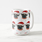 パグ犬のクリスマス星 コーヒーマグカップ (正面右)