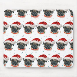パグ犬のクリスマス星 マウスパッド