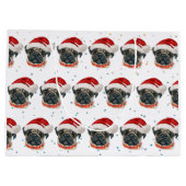 パグ犬のクリスマス星 ラージペーパーバッグ (裏面)