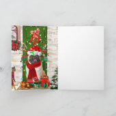 パグ犬のクリスマス カード (内部)