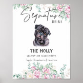 パグ犬のシグネチャードリンクの看板 ポスター (正面)