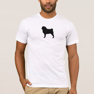 パグ犬のシルエット のクールなパグの恋人 Tシャツ