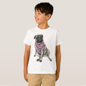 パグ犬のテーマの男の子のTシャツ Tシャツ (正面フル)