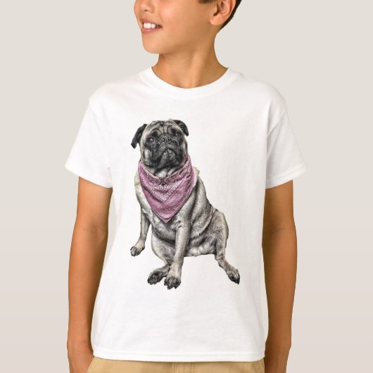 パグ犬のテーマの男の子のTシャツ Tシャツ (正面)