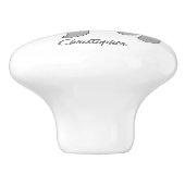 パグ犬のデザインパーソナライズされた セラミックノブ (側面)