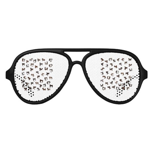 パグ犬のパターン アビエーターサングラス (正面)