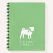 パグ犬のパピー手帳 ノートブック (正面)