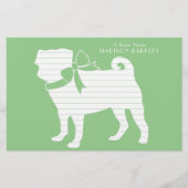 パグ犬のパピー文房具 便箋 (正面)