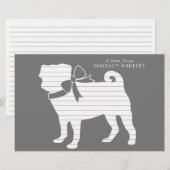 パグ犬のパピー文房具 便箋 (正面/裏面)