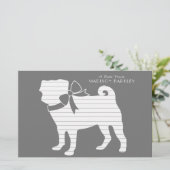 パグ犬のパピー文房具 便箋 (スタンド正面)
