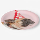 パグ犬のパーティーの使い捨て可能な紙皿 ペーパープレート (アングル)