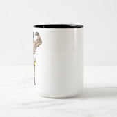 パグ犬のフィットネスの体育館のトレーニングのボディービルダーペット ツートーンマグカップ (中央)