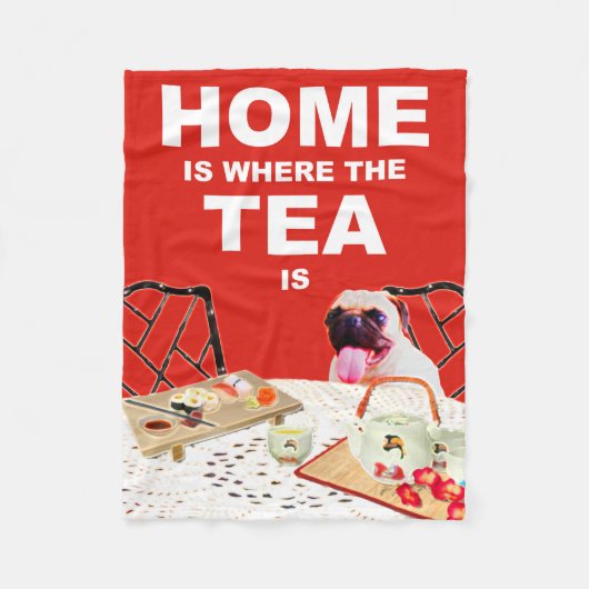 パグ犬のフリースのブランケット フリースブランケット (正面)