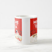 パグ犬のマグ-茶があるところでがあります家 コーヒーマグカップ (中央)