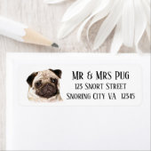 パグ犬の住所 シール! ラベル (インサイチュ)