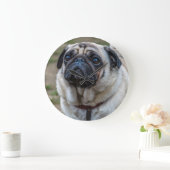 パグ犬の壁時計 ラージ壁時計 (ホーム)