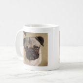 パグ犬の子犬 コーヒーマグカップ (正面左)