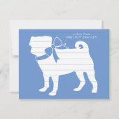 パグ犬の子犬 サンキューカード (正面)