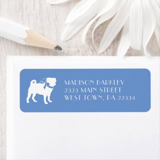 パグ犬の子犬 ラベル (インサイチュ)