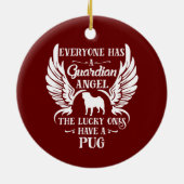 パグ犬の守護天使 セラミックオーナメント (裏面)