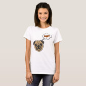 パグ犬の思わず笑顔になるTシャツ パグ好きのための面白いスローガン Tシャツ (正面フル)