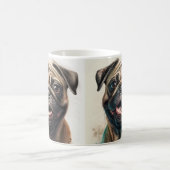 パグ犬の恋人マグ犬のママのマグ コーヒーマグカップ (中央)