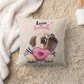 パグ犬の愛は甘いギフトは、パグ恋人のギフトアイディア クッション (ブランケット)