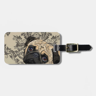 パグ犬の抽象芸術ペットパターンプリント ラゲッジタグ