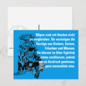 パグ犬の招待状 ポストカード (正面/裏面)