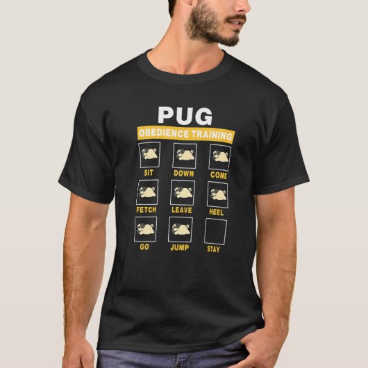 パグ犬の服従訓練おもしろい子犬ガイドTr Tシャツ (正面)