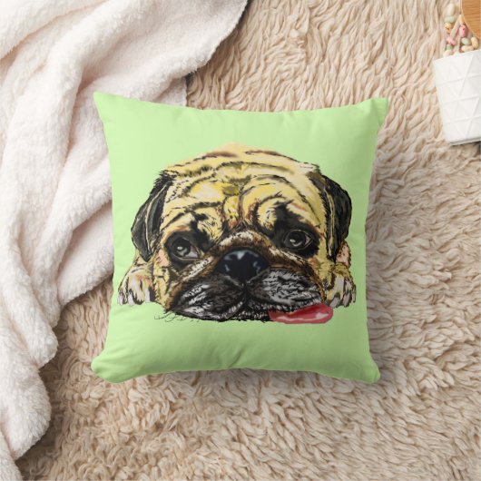 パグ犬の枕 クッション (ブランケット)