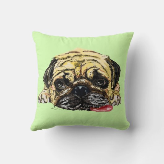 パグ犬の枕 クッション (裏面)