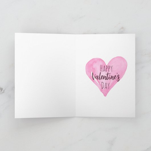 パグ犬の水彩画バレンタイン犬ホリデーカード シーズンカード (内部)