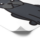 パグ犬の漫画 ポスター (角)