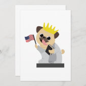 パグ犬の独立記念日 – 7月4日 (正面/裏面)