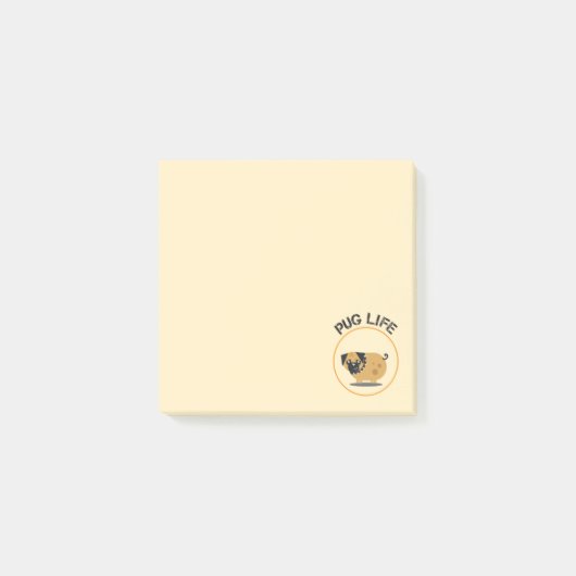 パグ犬の生活 Post-it® ノート ポストイット (正面)