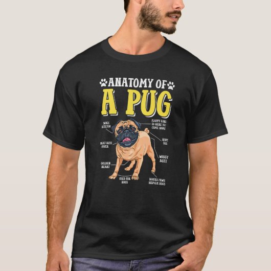 パグ犬の解剖学おもしろい犬恋人ギフトプレミアム Tシャツ (正面)
