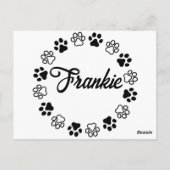 パグ犬の誕生日パーティー 子犬の肉球パーティー 誕生日 ポストカード (裏面)