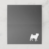 パグ犬の赤ちゃんシャワーグレーの子犬男女兼用 プレイスカード (外部開封)