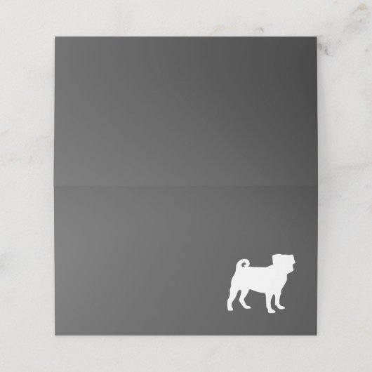 パグ犬の赤ちゃんシャワーグレーの子犬男女兼用 プレイスカード (外部開封)