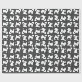 パグ犬の赤ちゃんシャワーグレーの子犬男女兼用 ラッピングペーパー (フラット)