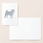 パグ犬の赤ちゃんシャワーグレーの子犬男女兼用 箔カード (ディスプレー)