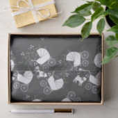 パグ犬の赤ちゃんシャワーグレーの子犬男女兼用 薄葉紙 (ギフト)