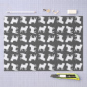 パグ犬の赤ちゃんシャワーグレーの子犬男女兼用 薄葉紙 (クラフト)