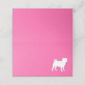 パグ犬の赤ちゃんシャワーピンクの子犬の少女 プレイスカード (外部開封)