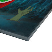 パグ犬の車の怖いハロウィーン カッティングボード (角)