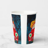 パグ犬の車の怖いハロウィーン 紙コップ (左)