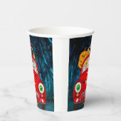 パグ犬の車の怖いハロウィーン 紙コップ (右)