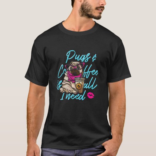 パグ犬の顔 2 Tシャツ (正面)